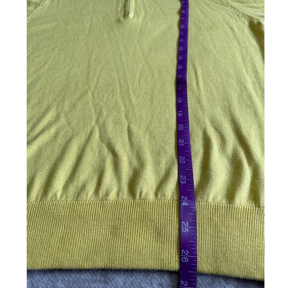 NWT Graham Luxe Quarter Zip Sweater Size M Silk Blend Butter Yellow - Picture 9 of 9